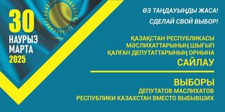 Мәслихаттардың шығып қалған депутаттарының орнына сайлау 30 наурыз 2025 жыл