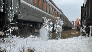 ТЖМ құтқарушылары теміржолда авариялық жағдайлар туындаған кезде жаттығулар өткізді