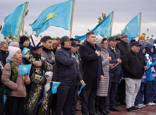 Ақмола облысында Қазақстан Республикасының Мемлекеттік Туын көтеру рәсімі өтті