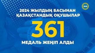 2024 жылдың басынан қазақстандық оқушылар 361 медаль жеңіп алды