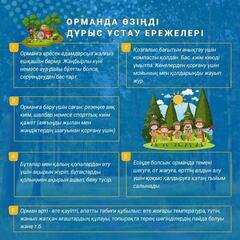 Орманда қауіпсіздік шараларын сақтау маңызды. Ата-аналар мен балаларды ормандағы мінез-құлық ережелерімен танысуға және оларды қатаң сақтауға шақырамыз.